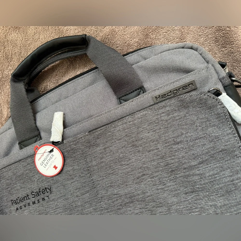 Hedgren Harmony S Briefcase Bag 13” Magnet Gray Multi Pockets Shoulder Strap NWT